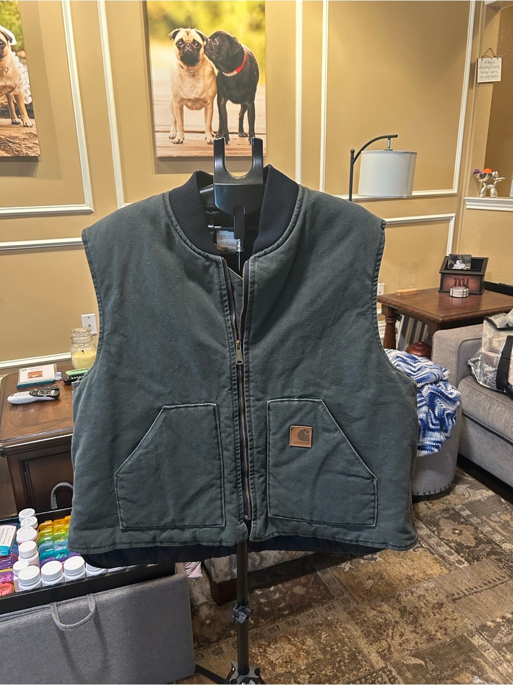 Carhartt Boys' Dark Green Quilted Work Vest
